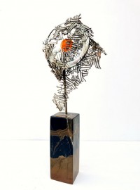 Shakil Ismail, 8 x 21 Inch, Metal Sculpture with Glass, Sculpture, AC-SKL-136